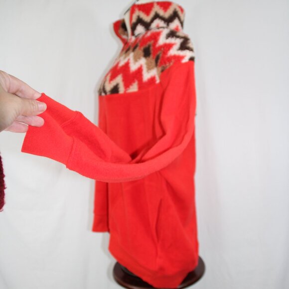 Aerie Oversized Hometown Holiday Red Sherpa Sweatshirt Pockets Size Small Cozy - Picture 5 of 8